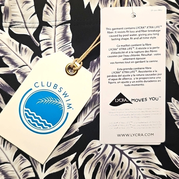 NWT Clubswim Caribbean Palms Black & White Womens 2-piece Swim Suit 20W & 22W - Picture 6 of 6